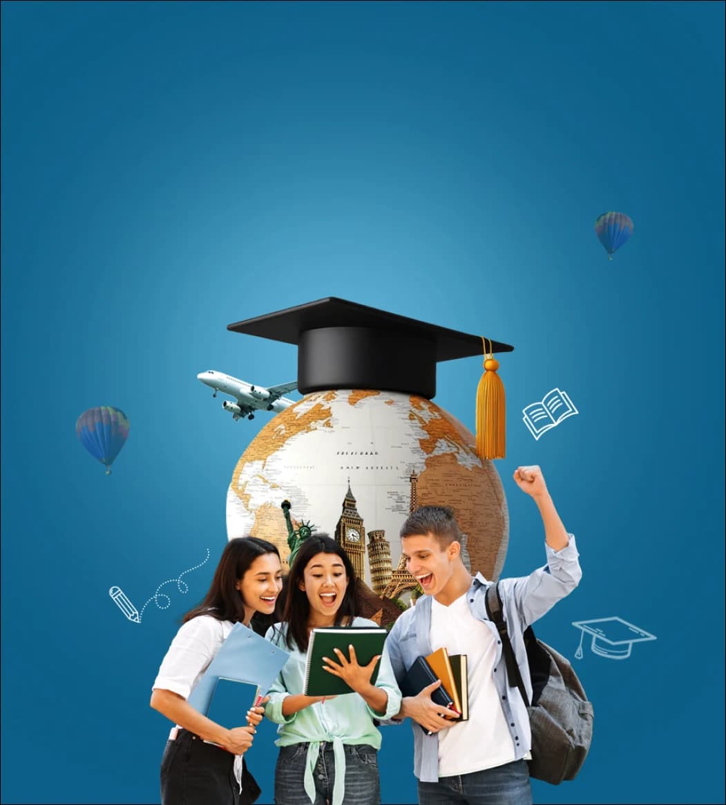 Students celebrating study abroad